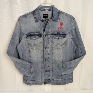 Wrangler Blue Denim Jacket with Red Embroidery